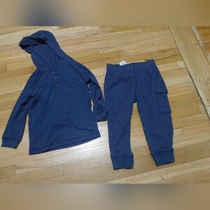 Carter's Toddler Boy Blue Waffle Hoodie and Jogger Set / Size 2t